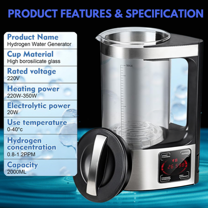 Features & Specs of Hydrogen water generator.